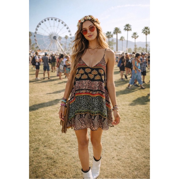 Show Me Your MuMu Dresses & Skirts - Show Me Your Mumu Floral Paisley Spaghetti Strap Chiffon Flowy Mini Dress XS
